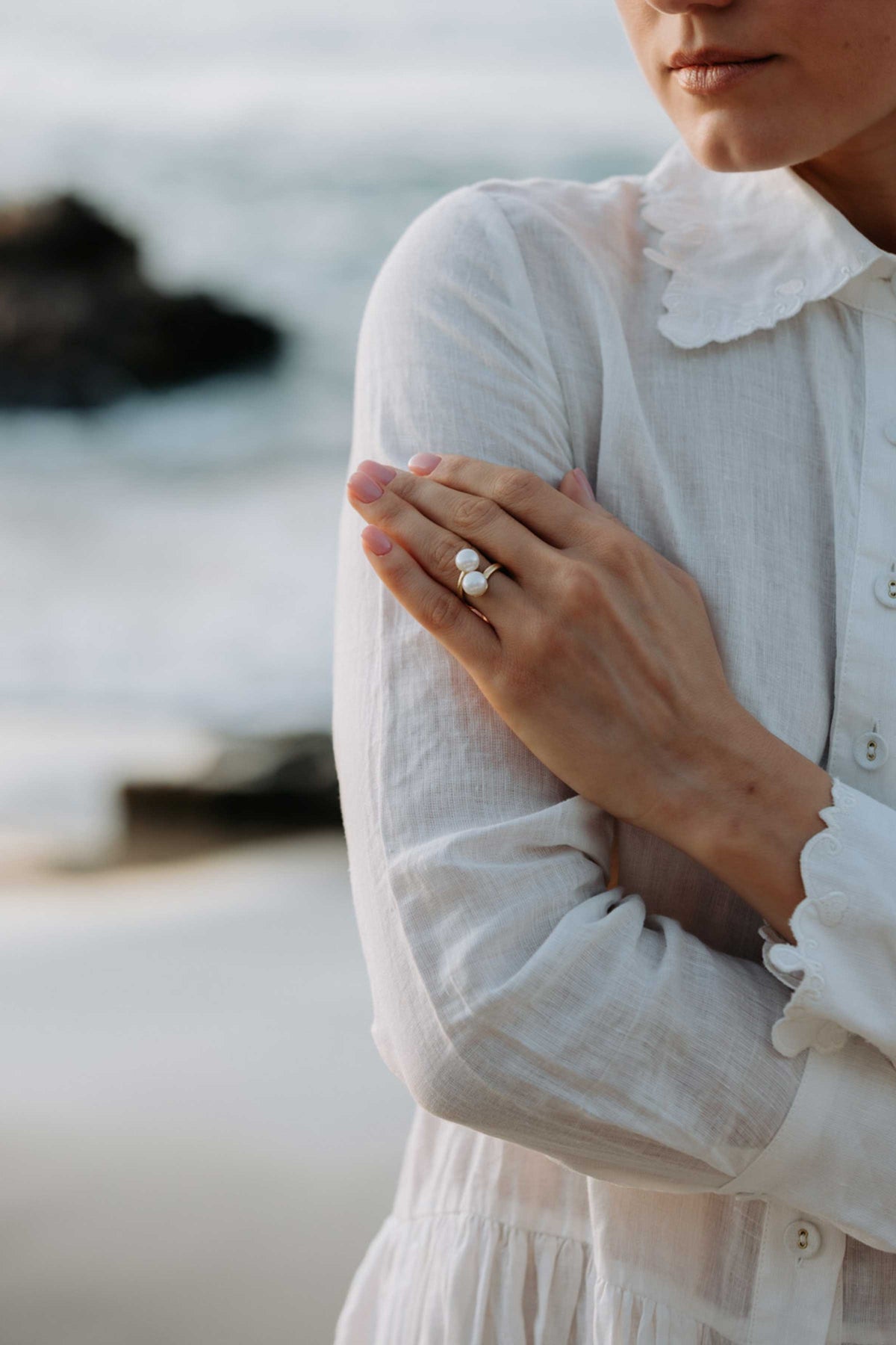 Double Pearl Ring